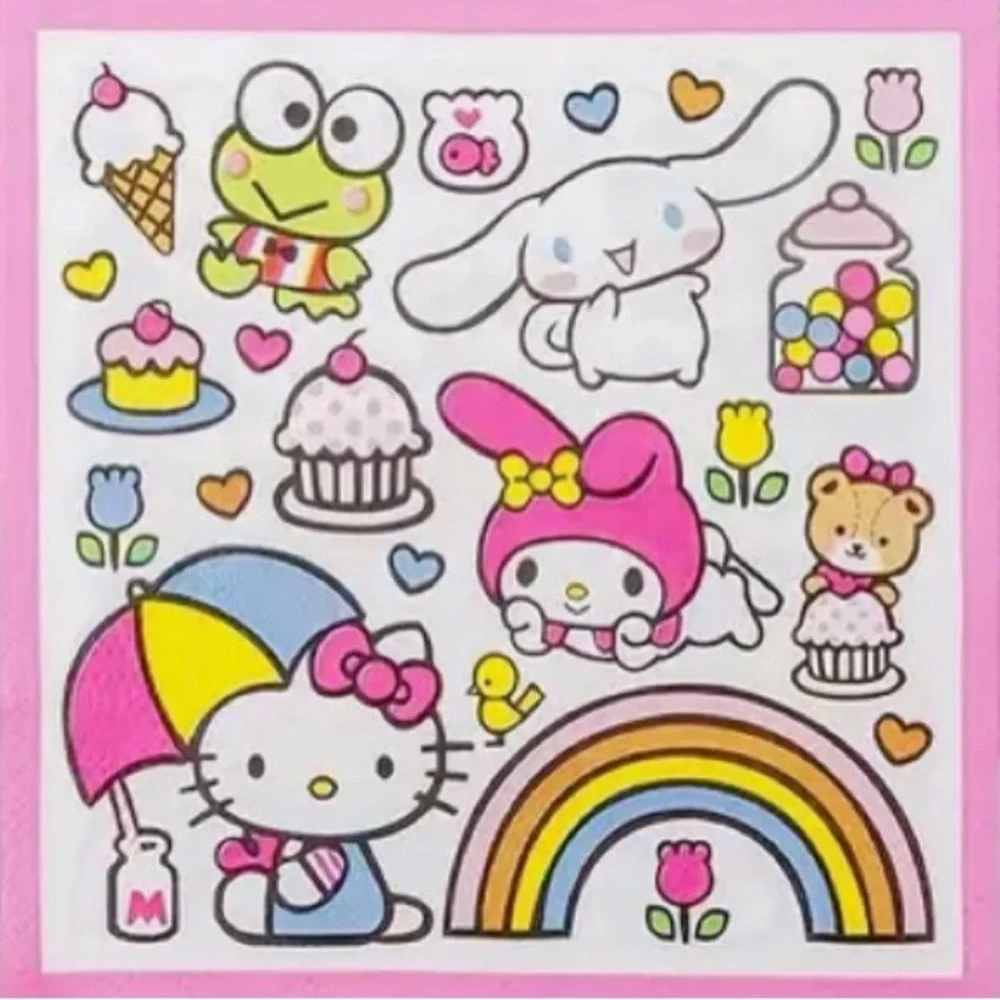 Sanrio Hello Kitty Pink and White Paper Luncheon Napkins, 20ct